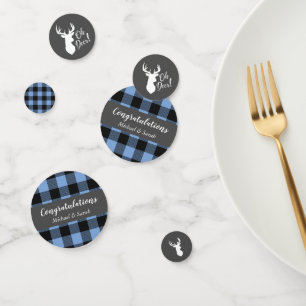 Confettis Deer Hunter Lodge Baby shower Antlers Boy Blue