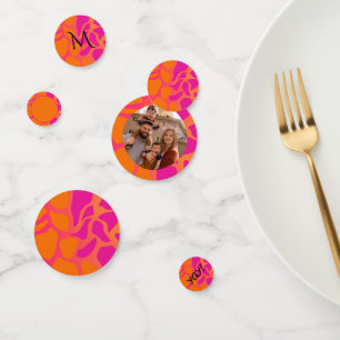 Confettis Dégradé Orange et Rose Chaud Assortis
