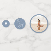 Confettis Denim Blue Boy Baby shower Custom (Devant)