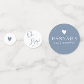 Confettis Denim Blue Boy Baby shower Custom (Derrière)