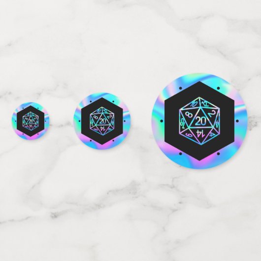 Confettis Dés RPG | Holo Fantasy Rétro Tabletop PnP Joueur (Devant)
