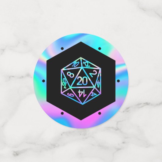 Confettis Dés RPG | Holo Fantasy Rétro Tabletop PnP Joueur (Petit recto)