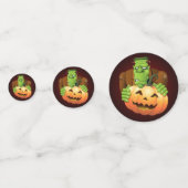 Confettis Dessin de Frankenstein Monster avec Citrouille (Derrière)