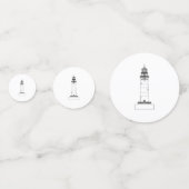 Confettis Dessin de ligne isolée du phare (Devant)