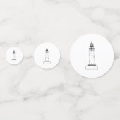 Confettis Dessin de ligne isolée du phare (Derrière)