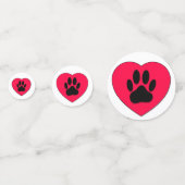 Confettis Dessin Empreinte de patte de chien mignon (Derrière)