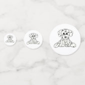 Confettis Dessin simple de contour de chien en peluche dalma (Devant)