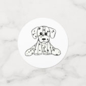 Confettis Dessin simple de contour de chien en peluche dalma (Petit recto)