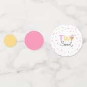 Confettis Deux crème glacée douce Deuxième fête d'anniversai (Derrière)