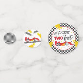 Confettis Deux fête d'anniversaire rapide Red Race Car 2e an (Derrière)