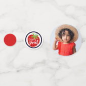 Confettis DEUX fraises sucrées Anniversaire Fille 2e année F (Devant)