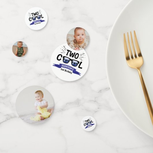 Confettis Deux garçons Cool 2e fête d'anniversaire Photo (Groupe)