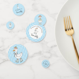 Confettis Deux sots Oie Bleu Anniversaire