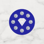 Confettis Diamants Chic sur Table Bleu Royal (Petit recto)