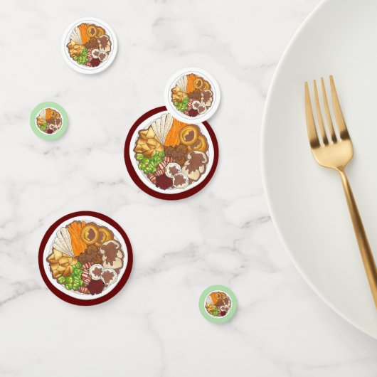 Confettis Dîner de Noël UK Festive British Food (Groupe)