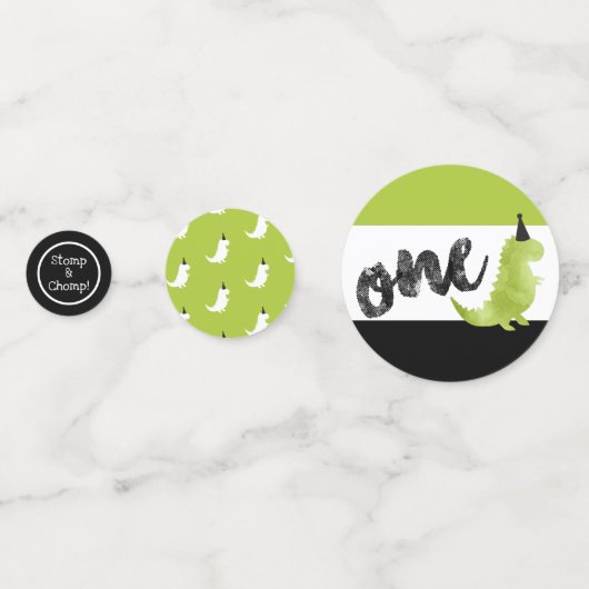 Confettis Dinosaure de Timbre et de Chompe Premier Dino vert (Derrière)