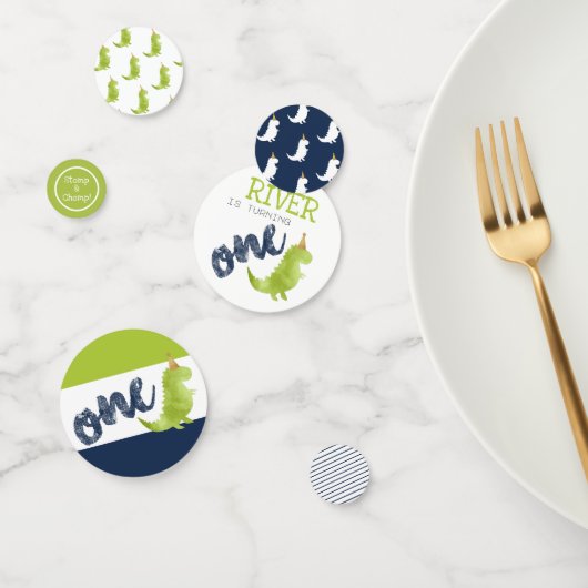 Confettis Dinosaure de Timbre et de Chompe Premier Dino vert (Groupe)