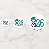 Confettis Diplôme 2026 sarcelle et noir (Derrière)