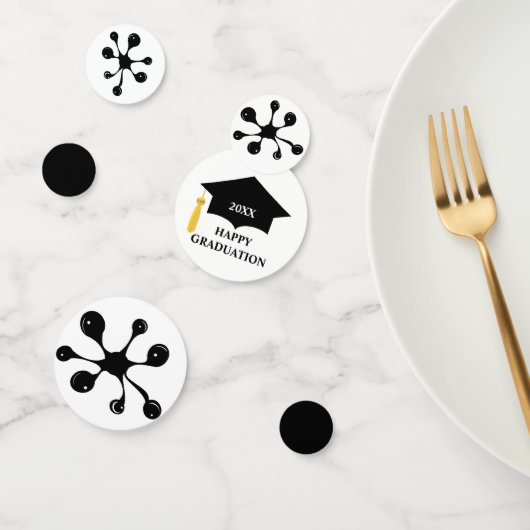 Confettis Diplôme avec tache noire moderne (Groupe)
