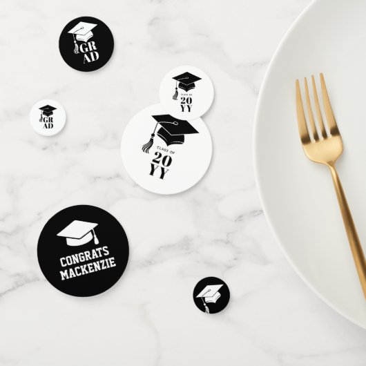 Confettis Diplôme Chapeau et Pompon Moderne Personnalisé (Groupe)