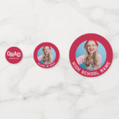 Confettis Diplôme de l'école secondaire Rouge - photo person (Derrière)