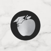 Confettis Diplôme d'enseignement Noir Argent (Petit recto)