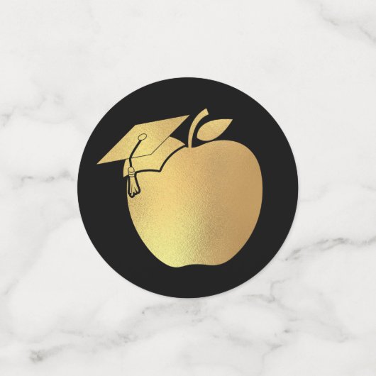 Confettis Diplôme d'enseignement Noir Or (Petit recto)