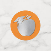 Confettis Diplôme d'enseignement Orange Silver (Petit recto)