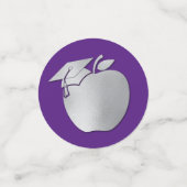 Confettis Diplôme d'enseignement Purple Silver (Petit recto)