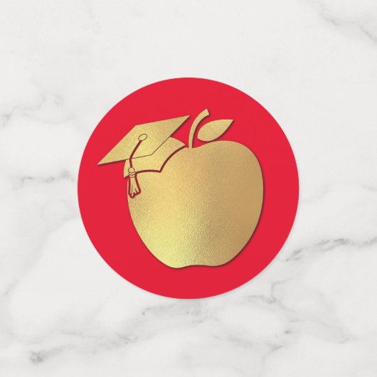 Confettis Diplôme d'enseignement Red Gold (Petit recto)