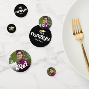 Confettis Diplôme en or noir 3 photo typographie en gras