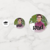 Confettis Diplôme noir blanc 3 photo typographie en gras (Derrière)