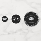 Confettis Diplômé Noir et Argent (Derrière)