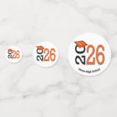 Confettis Diplômé Orange et Noir 2026  (Derrière)