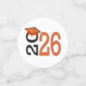 Confettis Diplômé Orange et Noir 2026  (Petit recto)