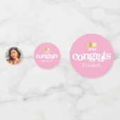 Confettis Diplôme rose 3 photo audacieuse typographie modern (Devant)