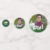 Confettis Diplôme vert 3 photo moderne typographie audacieus (Derrière)