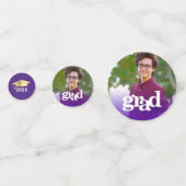 Confettis Diplôme violet 3 photo moderne typographie (Derrière)