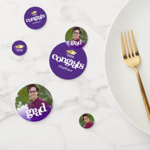 Confettis Diplôme violet 3 photo moderne typographie