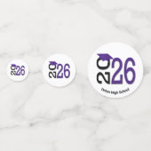 Confettis Diplômé Violet et Noir 2026 (Derrière)
