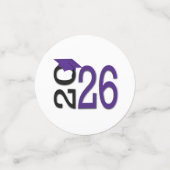 Confettis Diplômé Violet et Noir 2026 (Petit recto)