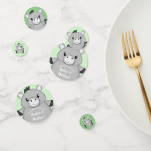 Confettis Donkey Baby shower Green