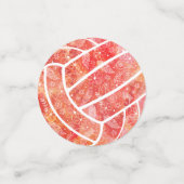 Confettis Doodle motif floral rouge orange volleyball (Petit recto)