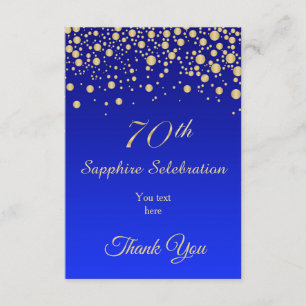 Confettis d'or sur le Merci bleu d'anniversaire de