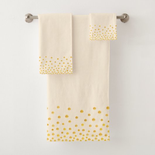 Confettis dorés élégants sur beige clair sableux (En situation)