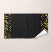 Confettis dorés élégants sur fond noir (Serviette à main)