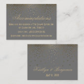 Confettis dorés sur Cartes d'hébergement de mariag (Devant / Derrière)