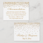 Confettis dorés sur Cartes d'Hébergement de Mariag (Devant / Derrière)