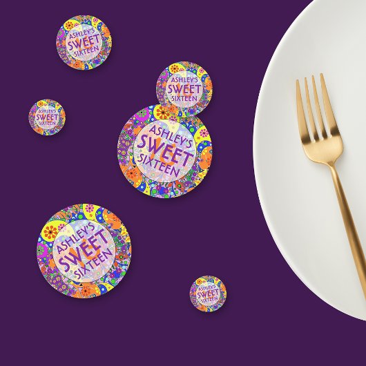 Confettis Douceur colorée 16 Anniversaire