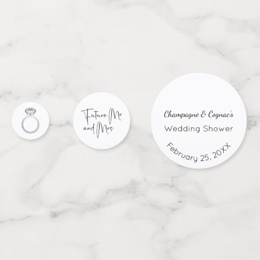 Confettis Douche de Mariage Script Moderne (Devant)